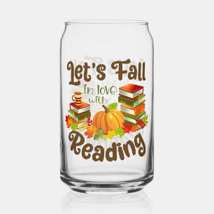 Let's Fall In Love With Reading Can Glass