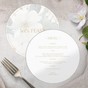 Let's Feast Floral Watercolor Wedding Menu