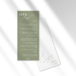Let's Feast Modern Calligraphy Green Wedding Menu<br><div class="desc">A fresh minimalist wedding menu design. Featuring a a modern calligraphy combined with a classy serif typography for a chic look. . This design in green sage is great for a rustic, summer, fall, spring country or outdoor wedding. If you need help or have questions please contact me (Maria) using...</div>