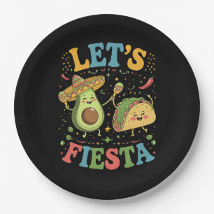 Let's Fiesta Avocado And Tacos Cinco De Mayo Paper Plate