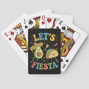 Let's Fiesta Avocado And Tacos Cinco De Mayo Playing Cards