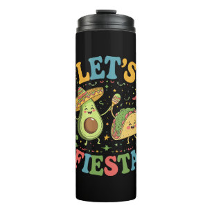 Let's Fiesta Avocado And Tacos Cinco De Mayo Thermal Tumbler