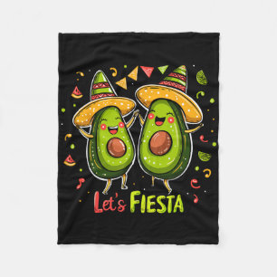 Let's Fiesta Avocado And Tacos Sombrero Cinco De M Fleece Blanket
