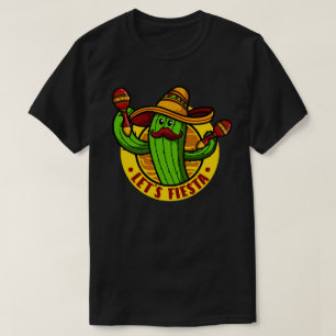 let's fiesta Cactus with Sombrero Cinco de mayo T-Shirt