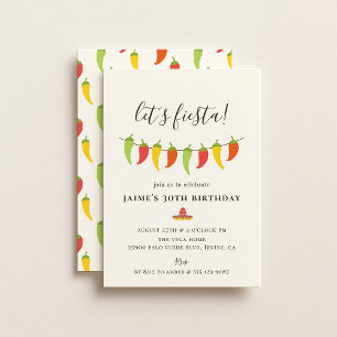 Let's Fiesta Chili Pepper Birthday Party Invitation