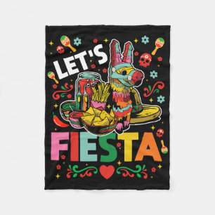 Let's Fiesta Cinco De Mayo Camisa Mexicana Hombre Fleece Blanket