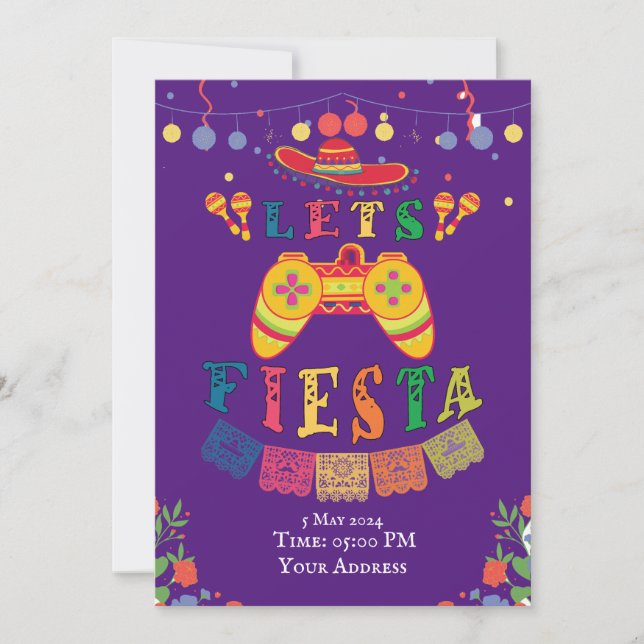 Lets Fiesta Cinco de Mayo Celebration  Invitation (Front)