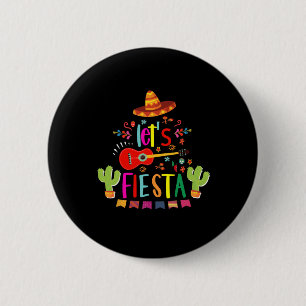 Let's Fiesta Cinco De Mayo Guitar Funny Mexican Pa 2 Inch Round Button