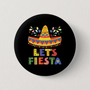 Let's Fiesta Cinco De Mayo Guitar Funny Mexican Pa 2 Inch Round Button
