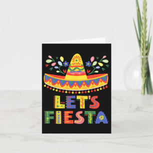 Let's Fiesta Cinco De Mayo Guitar Funny Mexican Pa Card
