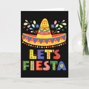 Let's Fiesta Cinco De Mayo Guitar Funny Mexican Pa Card