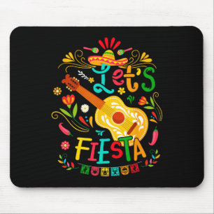 Let's Fiesta Cinco De Mayo Guitar Funny Mexican Pa Mouse Pad