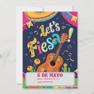 Let's fiesta cinco de mayo invitation