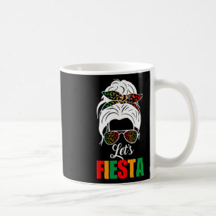Lets Fiesta Cinco De Mayo Messy Bun Leopard Women Coffee Mug