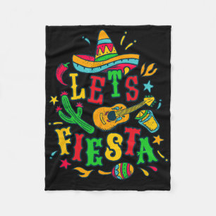 Let's Fiesta Cinco De Mayo Mexican Festival Party Fleece Blanket