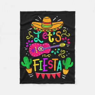 Lets Fiesta Cinco De Mayo Mexican Party Guitar Lov Fleece Blanket