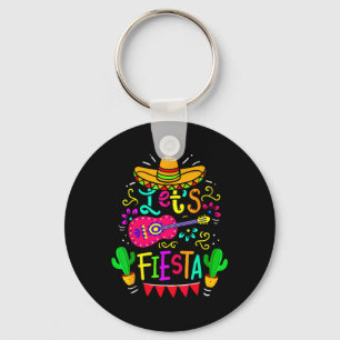 Lets Fiesta Cinco De Mayo Mexican Party Guitar Lov Keychain
