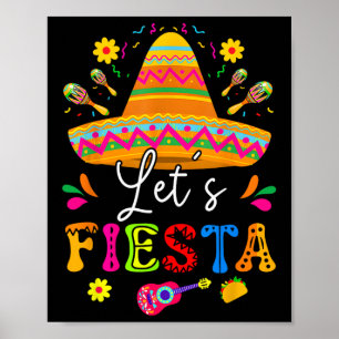Let's Fiesta Cinco De Mayo Mexican Party Guitar Me Poster