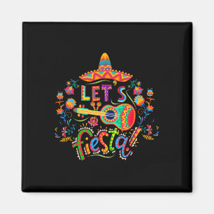 Let's Fiesta Cinco De Mayo Mexican Party Taco Guit Magnet