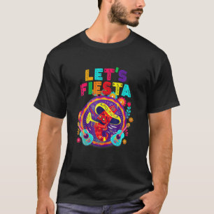 Let's Fiesta Cinco De Mayo Moustach Chili Sombrero T-Shirt