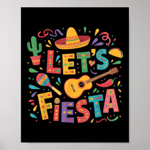 Lets Fiesta Cinco De Mayo Sombrero Mexican Party G Poster