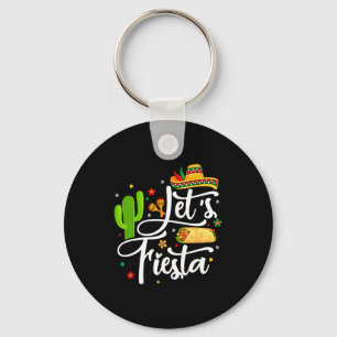 Let's fiesta cinco de mayo sombrero mexican party keychain