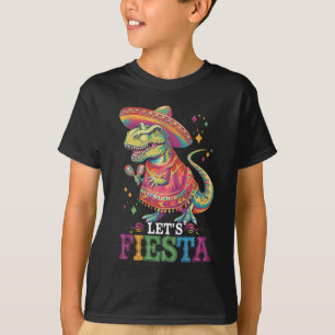 Let's Fiesta Cinco De Mayo T Rex Dinosaur T-Shirt