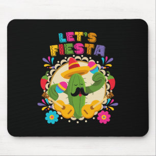 Lets Fiesta Cinco De Mayo With Guitar Cactus Sombr Mouse Pad