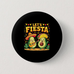 Lets fiesta cinco de mayo women men mexican 2 inch round button