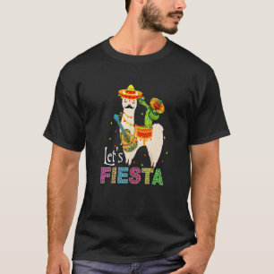Let's Fiesta Cinco Mexican De Mayo Llama Cactus So T-Shirt
