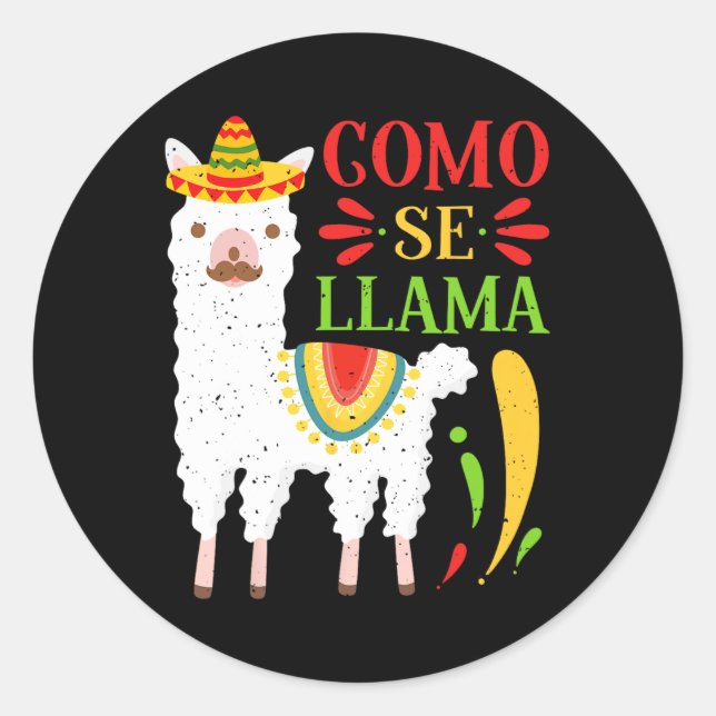 Let's Fiesta Como Te Llamas Cinco De Mayo Como Se  Classic Round Sticker (Front)