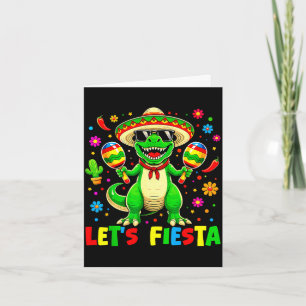 Let's fiesta dinosaur cinco de mayo boys kids card