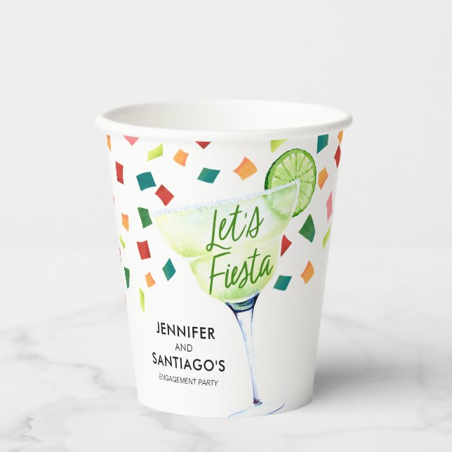 Lets Fiesta Engagement Party  Paper Cups (Front)