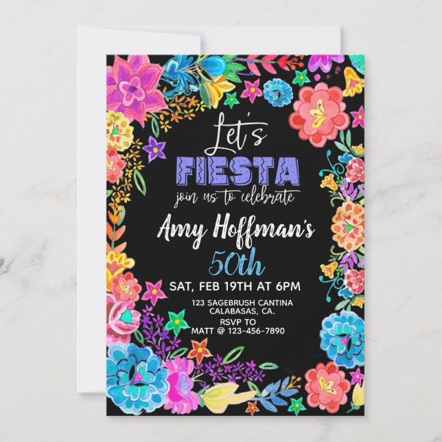 Let's Fiesta, Fiesta Birthday,  Invitation (Front)