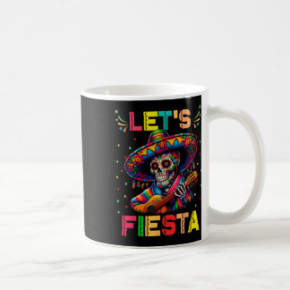 Let's Fiesta Funny Sugar Skull Playing Guitar Cinc Coffee Mug
