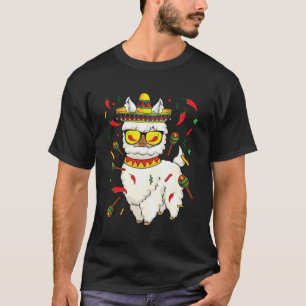 Lets Fiesta Llama Cinco De Mayo Sombrero Hat Mexic T-Shirt