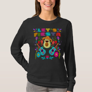 Let's Fiesta Mexican Avocado Sombrero Dance Cinco  T-Shirt