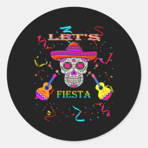 Let's Fiesta Mexican Cinco De Mayo  Classic Round Sticker