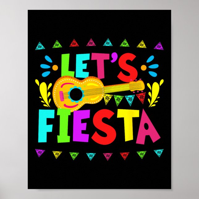 Lets Fiesta Mexican Cinco De Mayo Party  Poster (Front)