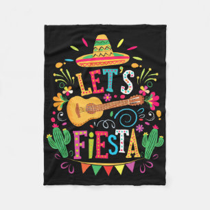 Lets Fiesta Mexican Family Fiesta Squad Cinco De M Fleece Blanket