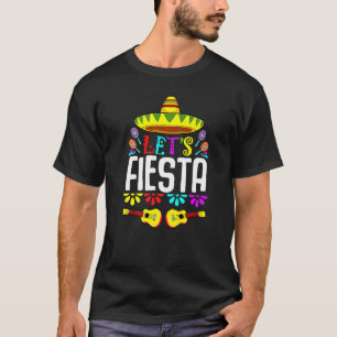 Let's Fiesta Mexican Guitar Cactus Humour Music P T-Shirt