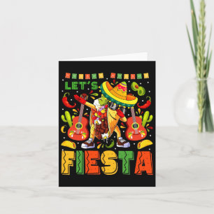 Let's Fiesta Mexican Toco Dabbing Poncho Cinco De Card