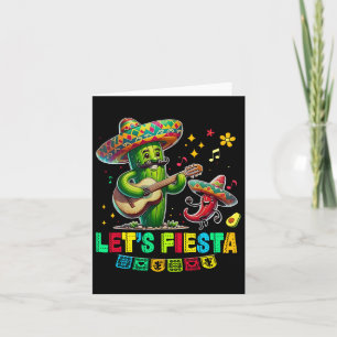 Let's Fiesta Mexico Fiesta Taco Guitar Cactus Cinc Card