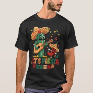 Let's Fiesta Mexico Fiesta Taco Guitar Cactus Cinc T-Shirt