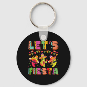 Let's Fiesta Mexico Fiesta Taco Guitar Cinco De Ma Keychain