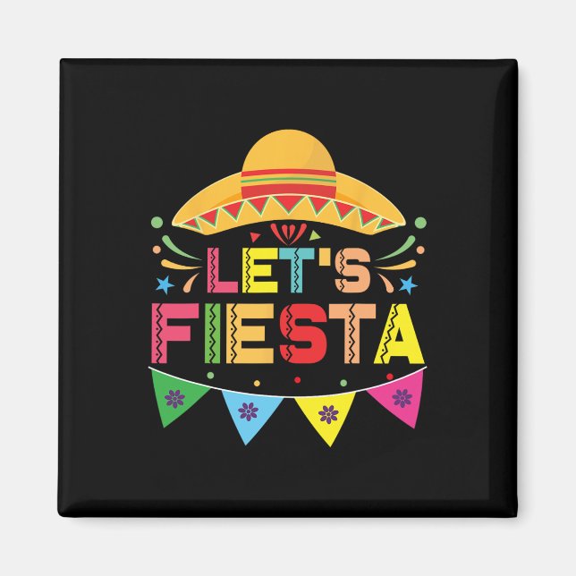 Let's Fiesta Mexico Fiesta Taco Guitar Cinco De Ma Magnet (Front)