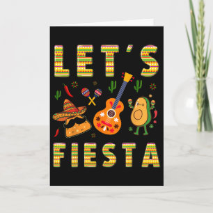 Lets Fiesta Nacho Guitar Avocado Funny Cinco De Ma Card
