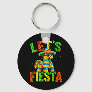 Lets Fiesta nata Mexican for Men Women Kids Cinco Keychain