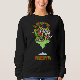 Let's Fiesta Parrots Drinking Margarita Cinco De M Sweatshirt