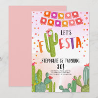 Let's Fiesta Party Mexican Cactus Adult Birthday